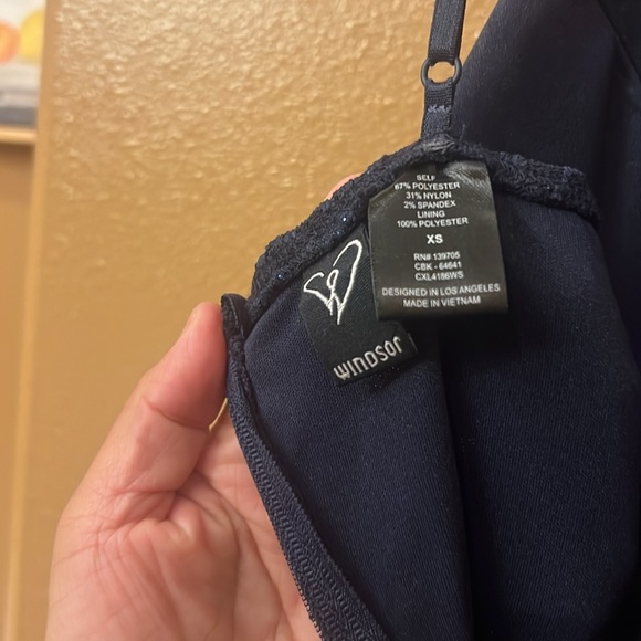 Navy blue formal dress. - Picture 3 of 3